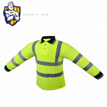 custom high visibility reflective safety t shirt with long sleeves for men construction hi viz work shirts with pocket t-shirts